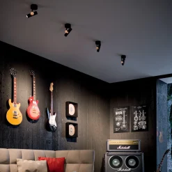 Applique Da Parete-Linea Light goose applique con spot nero oro led 11w 3000k orientabile