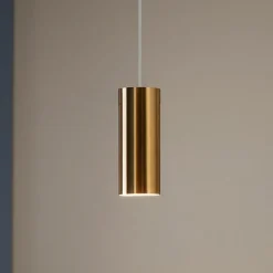 Lampade A Sospensione-Linea Light lampada birba a sospensione cilindro ottone lucido