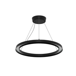 Lampadari Moderni-Linea Light lira lampadario anello led 3000k nero ip65