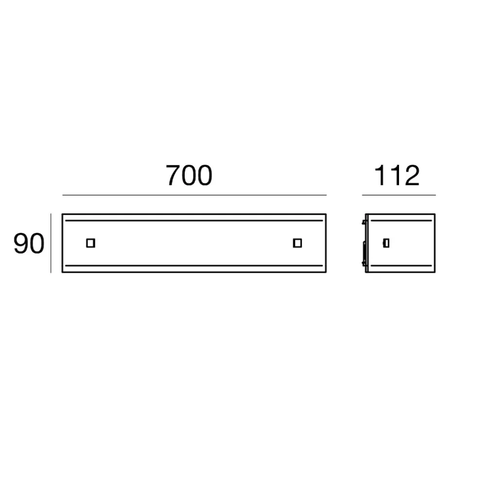 Applique Da Parete-Linea Light mille w1 applique led 30w 3000k in vetro