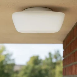 Plafoniere Da Esterno-Linea Light mywhite q plafoniera da esterno quadrata bianca led 10w 3000k