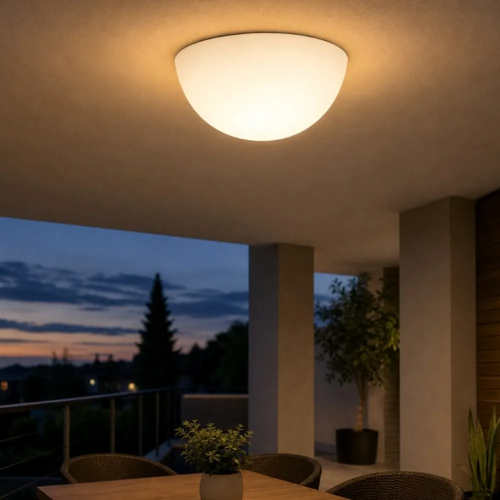Plafoniere Da Esterno-Linea Light ohps! plafoniera per esterno semisfera bianca 50cm ip65