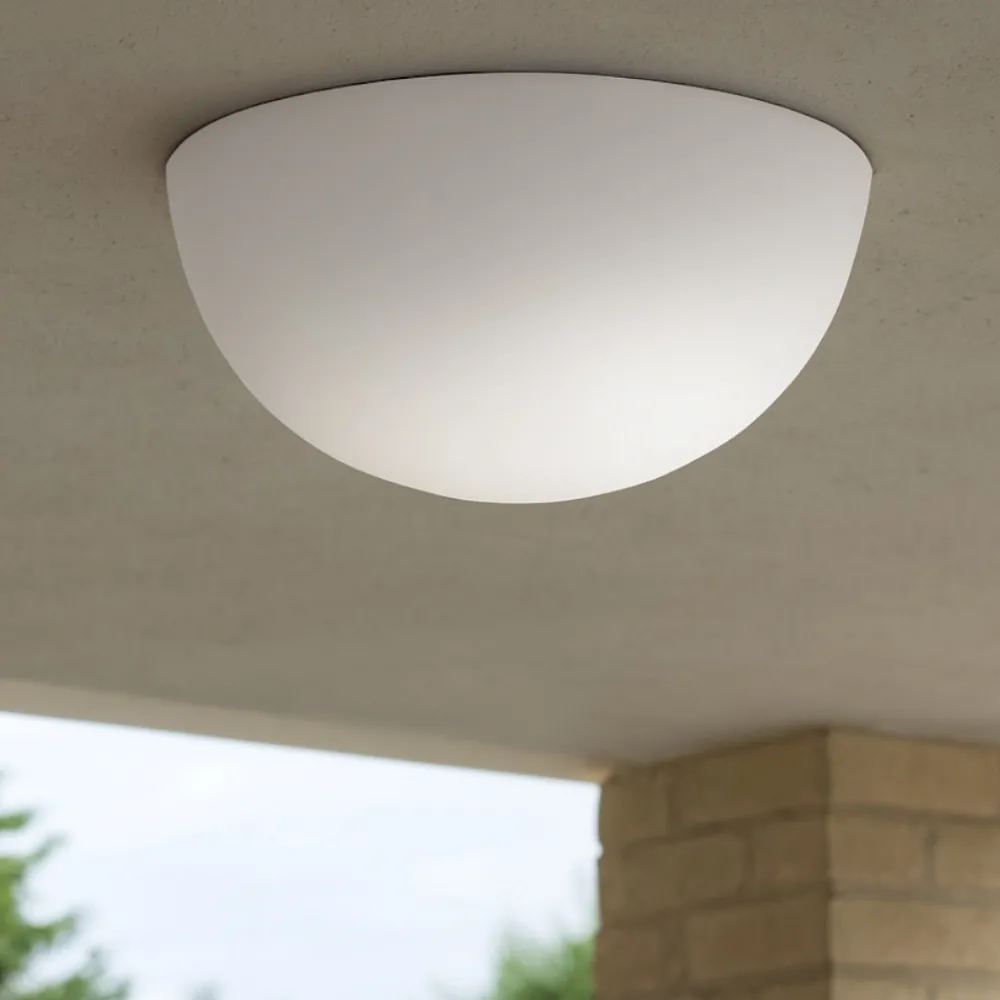Plafoniere Da Esterno-Linea Light ohps! plafoniera per esterno semisfera bianca 50cm ip65