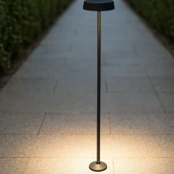 Lampioni Da Giardino-Linea Light pistillo lampione da giardino nero ip65 led h119cm
