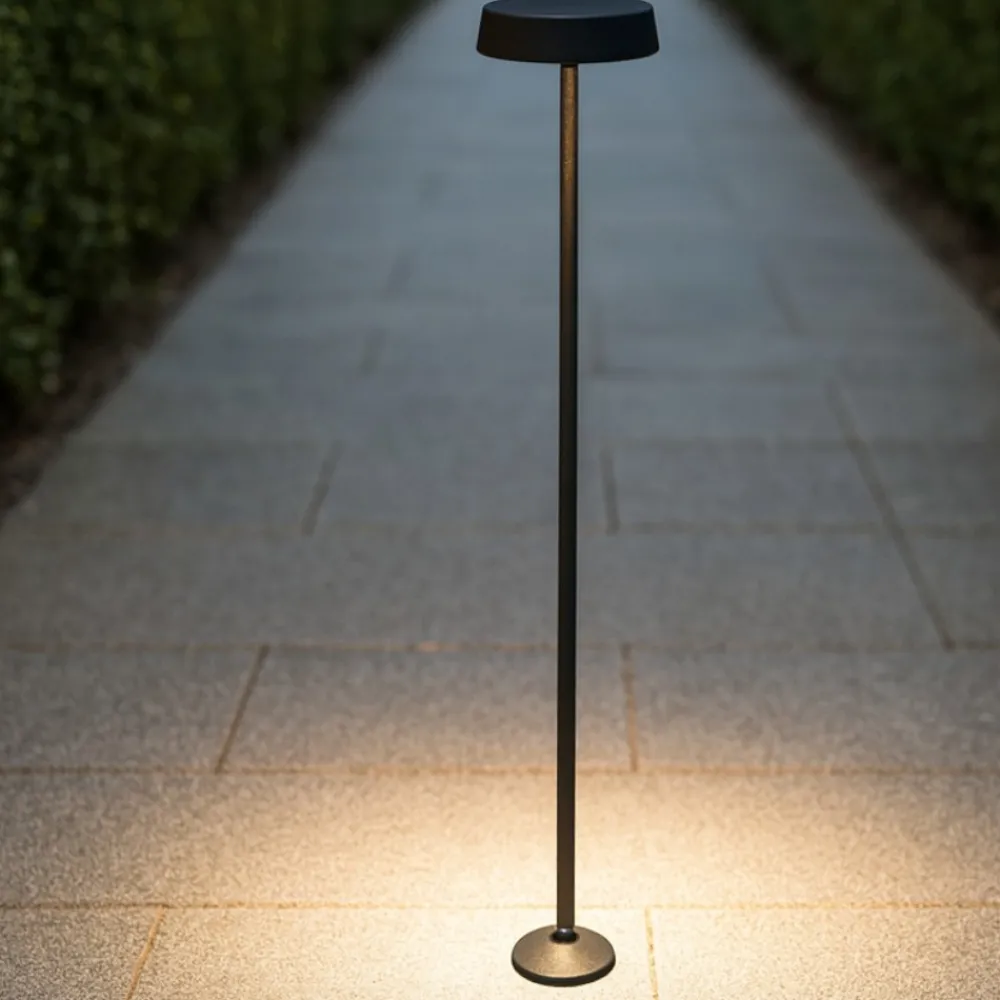 Lampioni Da Giardino-Linea Light pistillo lampione da giardino nero ip65 led h119cm