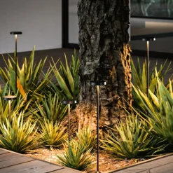 Lampioni Da Giardino-Linea Light pistillo lampione da giardino nero ip65 led h119cm