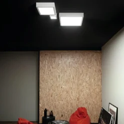 Plafoniere Moderne-Linea Light plafoniera bianca box sq quadrata led 7w 3000k
