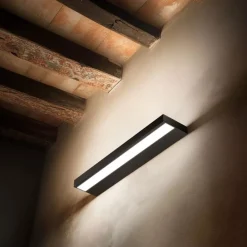 Applique Da Parete-Linea Light regolo applique doppio led 3000k nero 38w