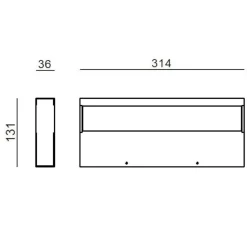 Applique Da Parete-Linea Light regolo applique doppio led 3000k nero 38w