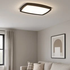 Plafoniere Moderne-Linea Light reiki plafoniera moderna nera led 42w 3000k quadrata