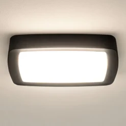 Plafoniere Moderne-Linea Light reiki plafoniera quadrata nera led 3000k ip40