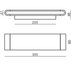 Applique Da Parete-Linea Light satori applique led 3000k nero sottile 30 cm