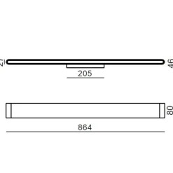 Applique Da Parete-Linea Light satori applique led 3000k nera 86cm