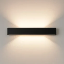 Applique Da Parete-Linea Light satori applique led 3000k moderna nera 58cm
