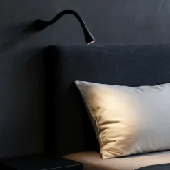 Applique Camera Da Letto-Linea Light snake w1 nero led 1,5w 3000k applique da comodino