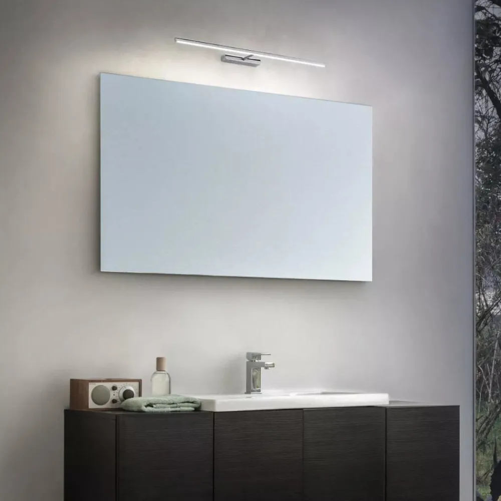 Applique Da Bagno-Linea Light straight applique per specchio bagno cromo 82cm led ip40