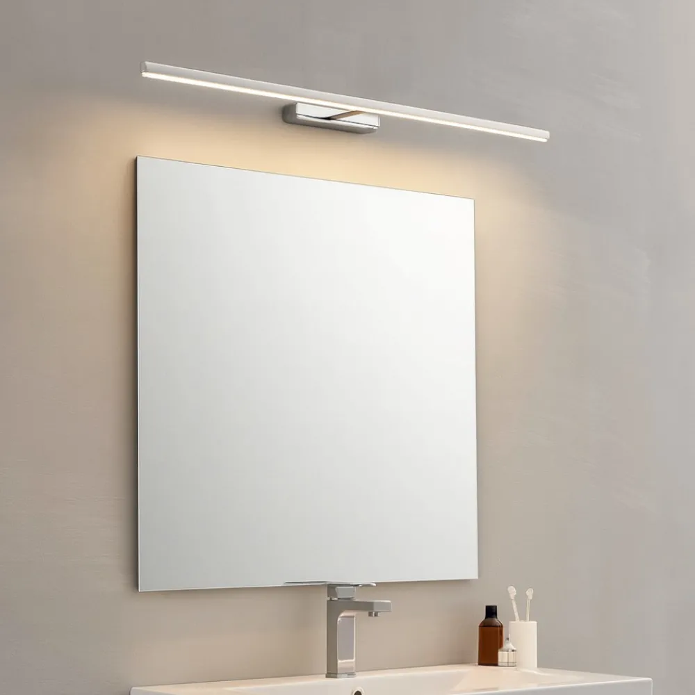 Applique Da Bagno-Linea Light straight applique per specchio bagno cromo 82cm led ip40