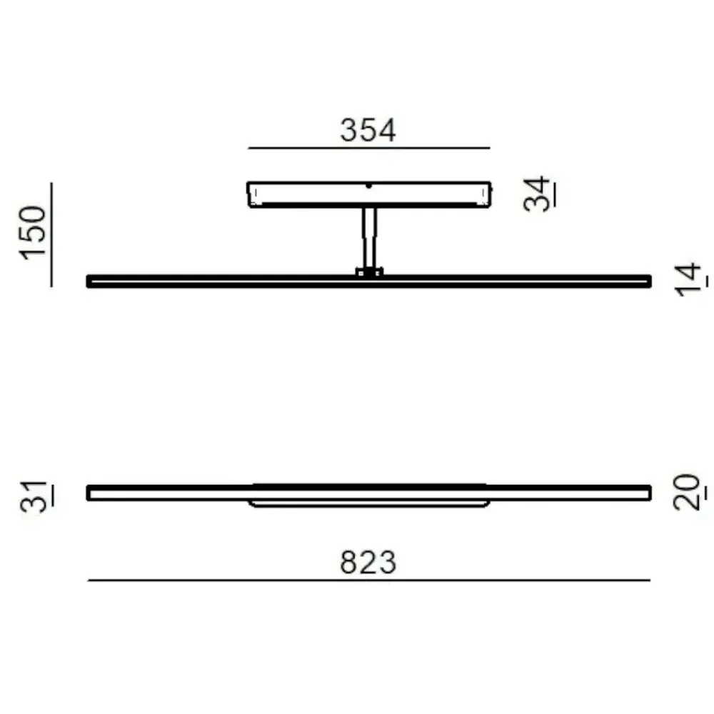 Applique Da Bagno-Linea Light straight applique per specchio bagno cromo 82cm led ip40