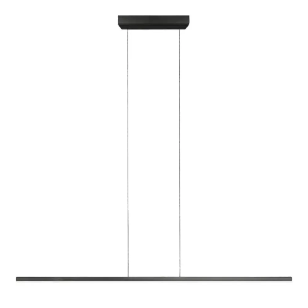 Lampadari Moderni-Linea Light straight lampadario moderno led lineare nero 102cm