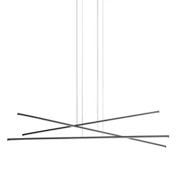 Lampadari Moderni-Linea Light straight lampadario moderno led 2700k nero