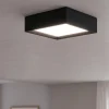 Plafoniere Moderne-Linea Light tara mini plafoniera moderna quadrata nera led 2700k ip40