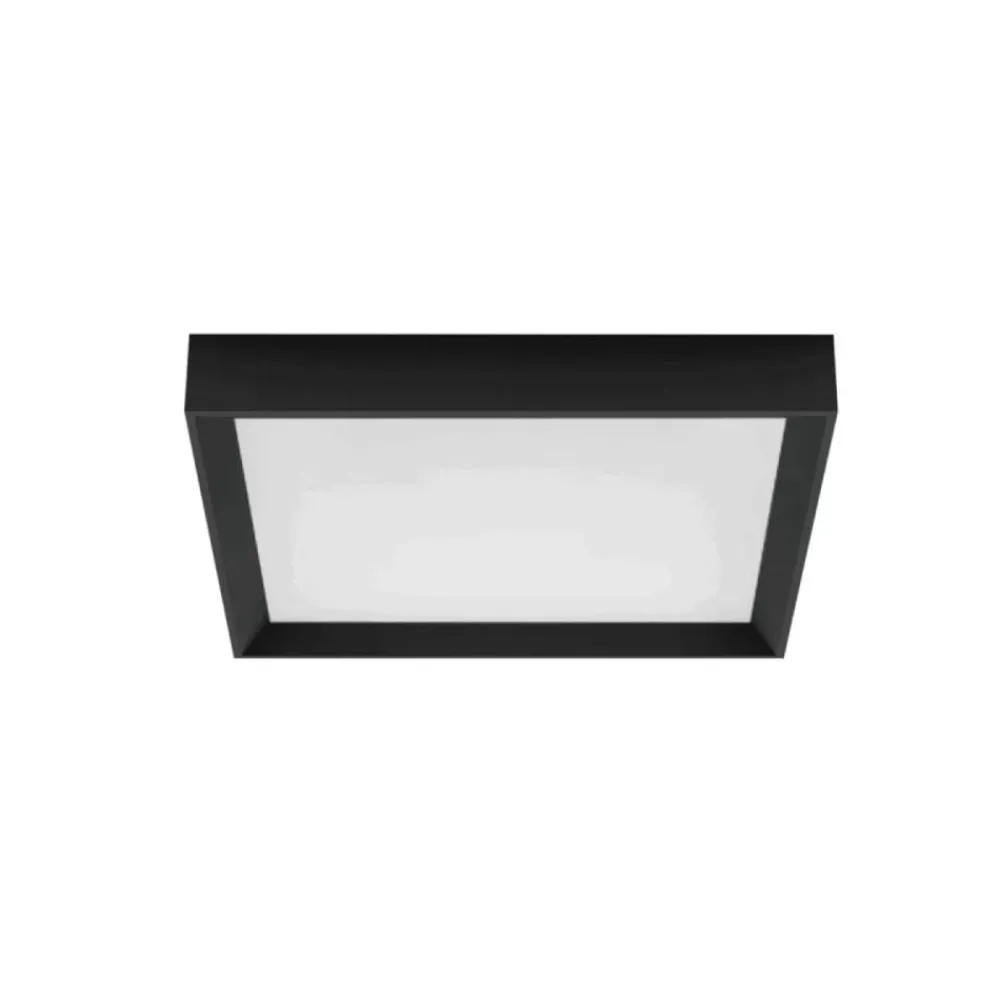 Plafoniere Moderne-Linea Light tara plafoniera quadrata nera led 3000k