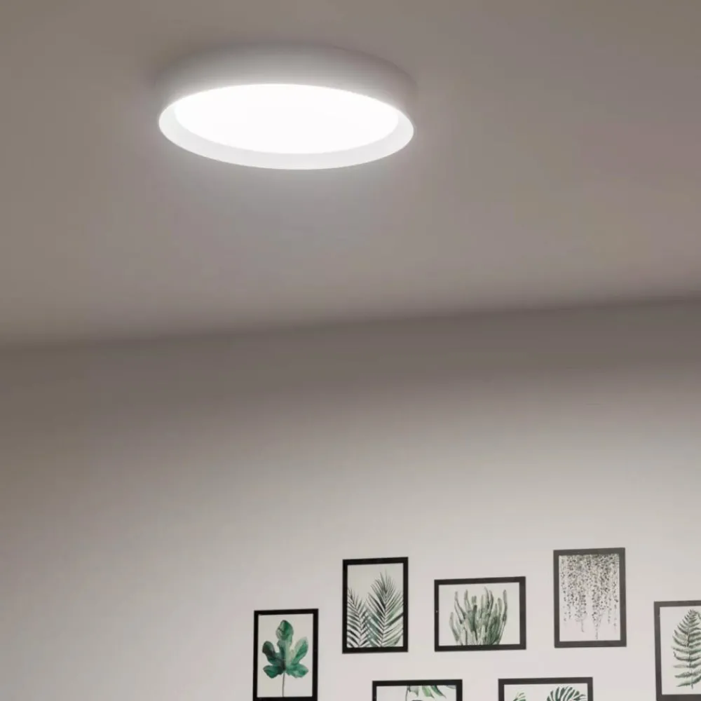 Plafoniere Moderne-Linea Light tara r plafoniera rotonda led 3000k bianca ip40