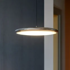 Lampade A Sospensione-Linea Light vivaldi lampada disco cromato a sospensione led 6w 3000k