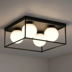 Plafoniere Moderne-Ideal Lux Lingotto pl4 plafoniera nera