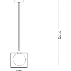 Lampade A Sospensione-Ideal Lux Lingotto sp1 lampada a sospensione cubo ottone