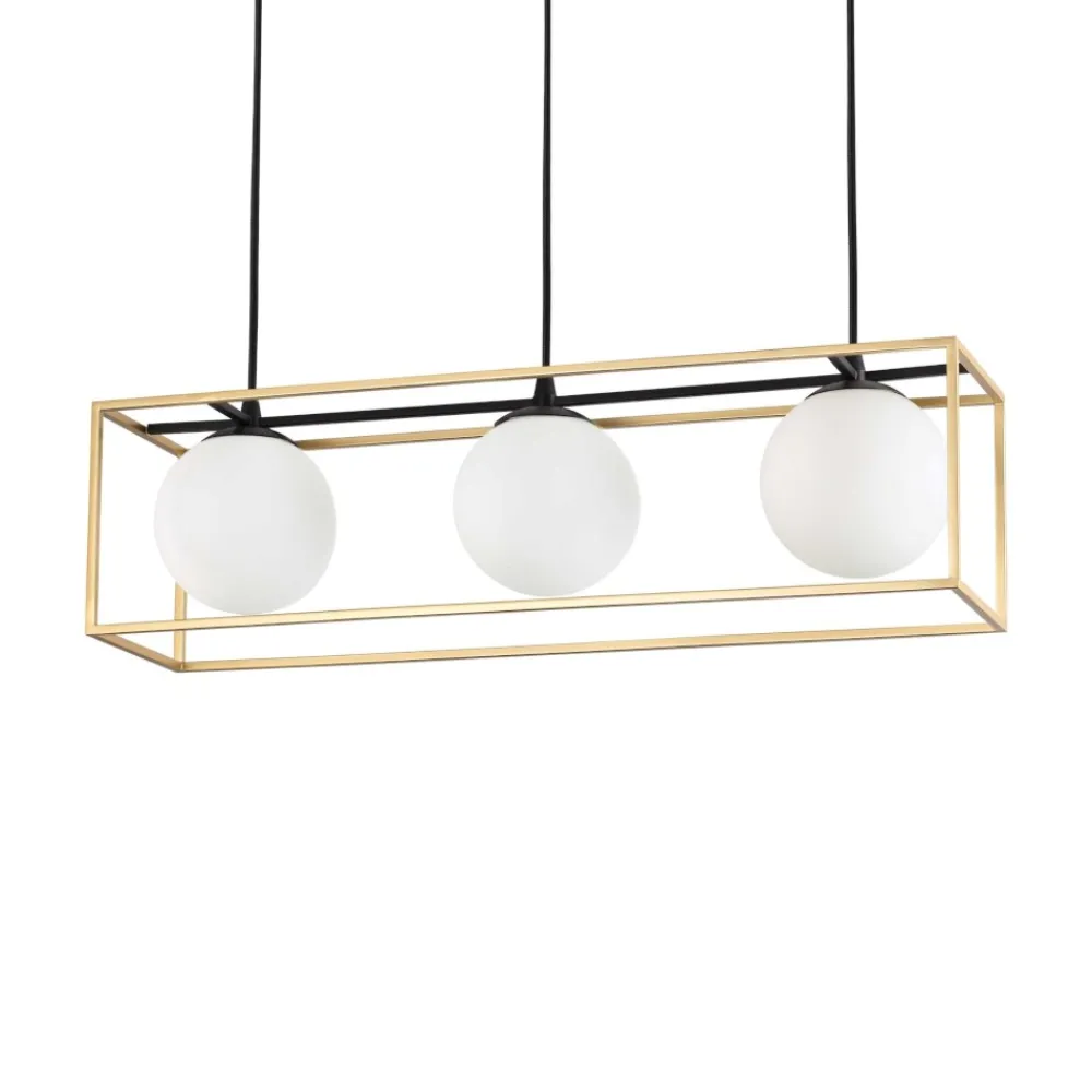 Lampadari Moderni-Ideal Lux Lingotto sp3 lampadario particolare per soggiorno oro ottone nero