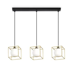 Lampadari Moderni-Ideal Lux Lingotto sp3 lampadario dorato nero e ottone