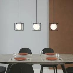 Lampadari Moderni-Ideal Lux Lingotto sp3 single lampadario per soggiorno nero