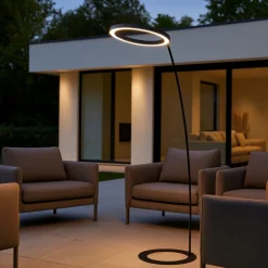 Lampade Da Esterno Giardino-Linea Light Lira piantana per esterno nera led 3000k ip65