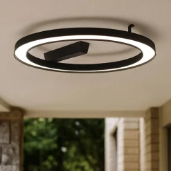 Plafoniere Da Esterno-Linea Light Lira plafoniera per esterno nera ip65 led 3000k