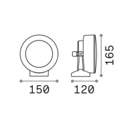 Faretti Da Esterno-Ideal Lux Litio ap1 faretto per esterno orientabile ip66 grigio