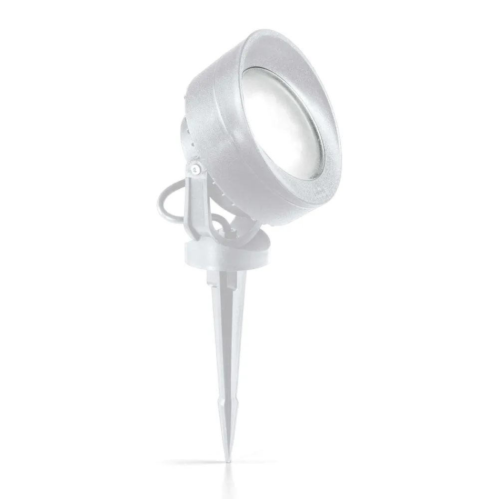 Faretti Da Esterno-Ideal Lux Litio pr1 faretto con picchetto per esterno bianco gx53 7w 4000k ip66