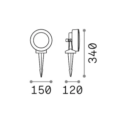 Faretti Da Esterno-Ideal Lux Litio pr1 faretto con picchetto per esterno bianco gx53 7w 4000k ip66