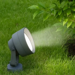 Faretti Da Esterno-Ideal Lux Litio pr1 faretto per esterno con picchetto grigio