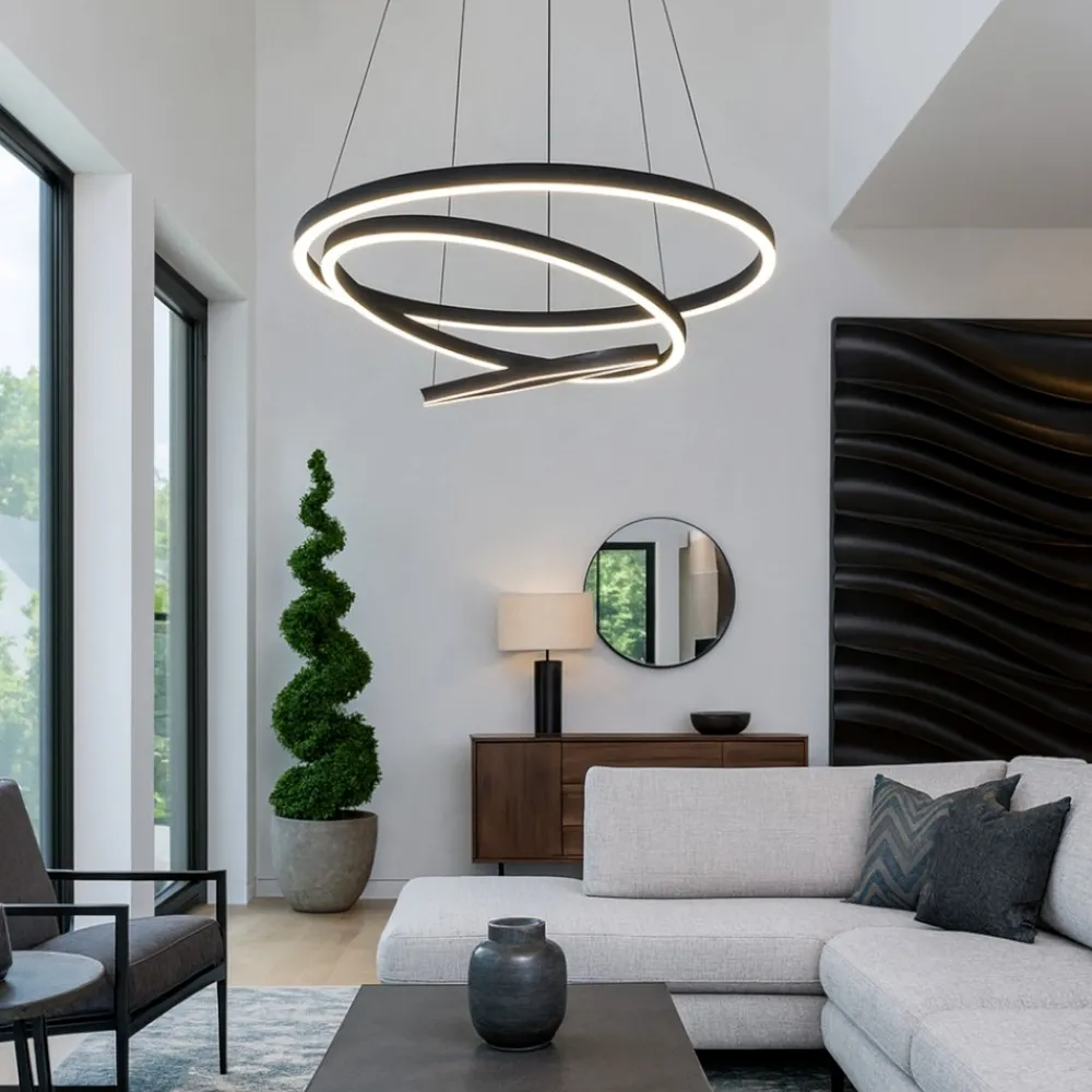 Lampadari Moderni-Eglo Lobinero z lampadario moderno per salotto led da 2700k a 6500k