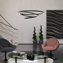Lampadari Moderni-Eglo Lobinero z lampadario moderno per salotto led da 2700k a 6500k