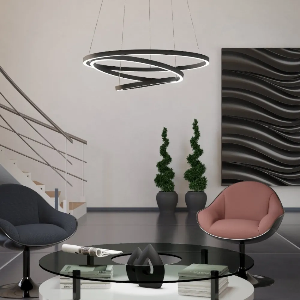 Lampadari Moderni-Eglo Lobinero z lampadario moderno per salotto led da 2700k a 6500k