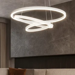 Lampadari Moderni-Eglo Lobinero z lampadario moderno bianco controllo remoto led 2700k a 6500k