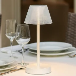 Lampade Da Tavolino Esterno-Ideal Lux Lolita tl lampada da tavolino da esterno bianca led 3000k senza fili
