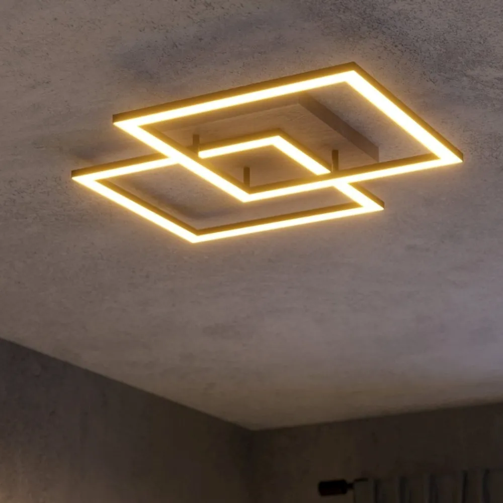 Plafoniere Moderne-Eglo Lomaltas z plafoniera moderna nera led da 2700k a 6500k controllo remoto telecomando app
