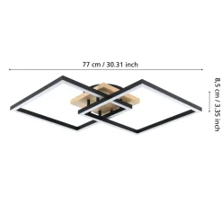 Plafoniere Moderne-Eglo Lomaltas z plafoniera moderna nera led da 2700k a 6500k controllo remoto telecomando app