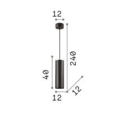 Lampade A Sospensione-Ideal Lux Look nero sp1 d12 lampada a sospensione
