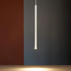 Lampade A Sospensione-Ideal Lux Look sp1 d30 h100 round bianco lampada sospensione cilindro led