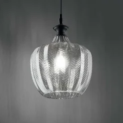 Lampade A Sospensione-Ideal Lux Lord sp1 lampada a sospensione vetro decorato