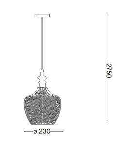 Lampade A Sospensione-Ideal Lux Lord sp1 lampada a sospensione vetro decorato